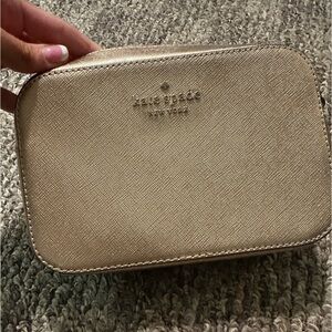 Kate Spade Gold metallic Camera Crossbody EUC